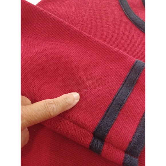 Talbots red knit buttoned cardigan sweater MPetite preppy classic designer look - Picture 10 of 10